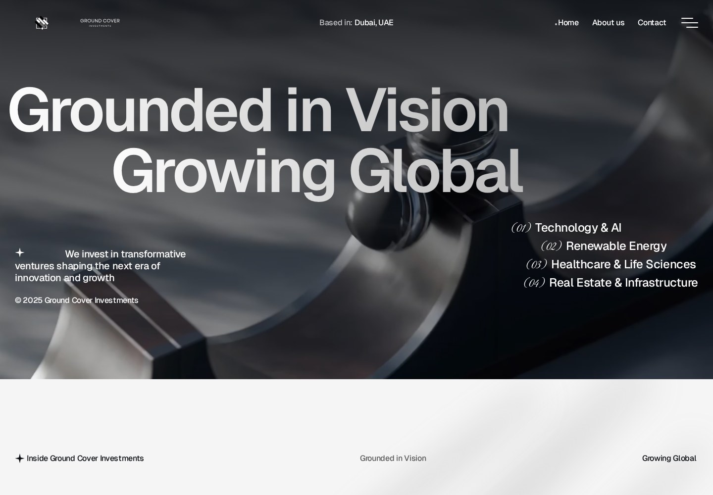 Actual Ground Cover Investments website, desktop view